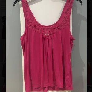 Pink lace-top tank